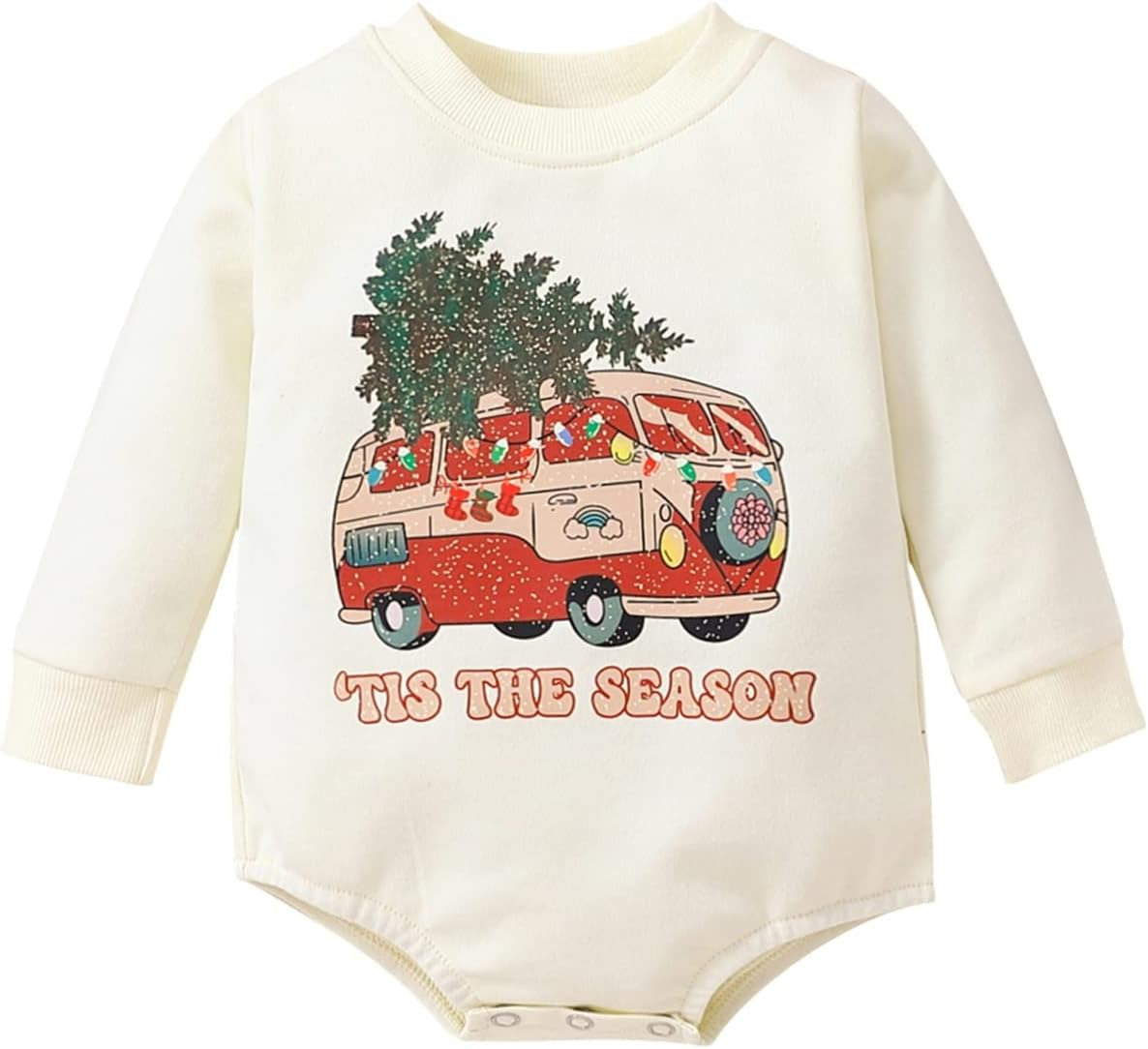Bemeyourbbs Unisex Baby Crewneck Sweatshirt Oversized Sweater Romper Long Sleeve Shirts Fall Winter Outfit for Baby Boy Girl
