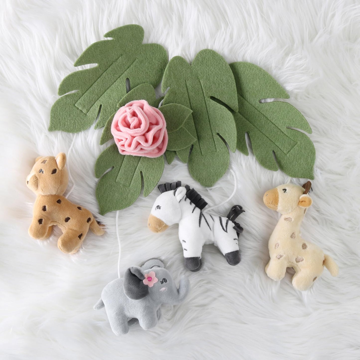 The Peanutshell Crib Mobile for Girls - Soft Pink Musical Baby Crib Mobile with 12 Lullabies, Cute Animal Baby Mobile Crib Wildest Dreams Wildest Dreams Nursery Decor