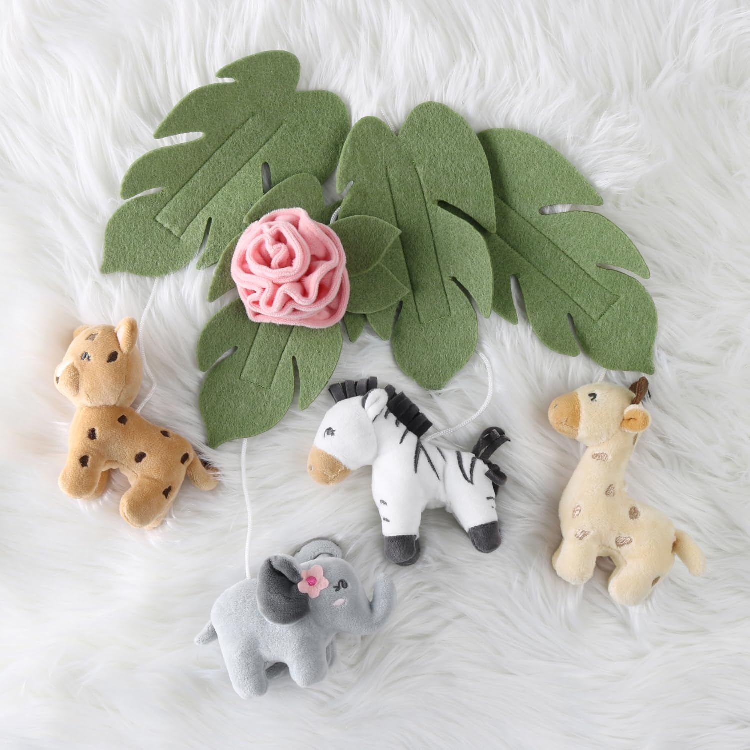 The Peanutshell Crib Mobile for Girls - Soft Pink Musical Baby Crib Mobile with 12 Lullabies, Cute Animal Baby Mobile Crib Wildest Dreams Wildest Dreams Nursery Decor